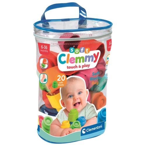 Soft Clemmy Touch & Play, 20 db-os színes kocka építőcsomag