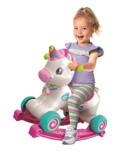 Baby Clementoni, interaktív unikornis hinta,  3 az 1-ben, Ride on