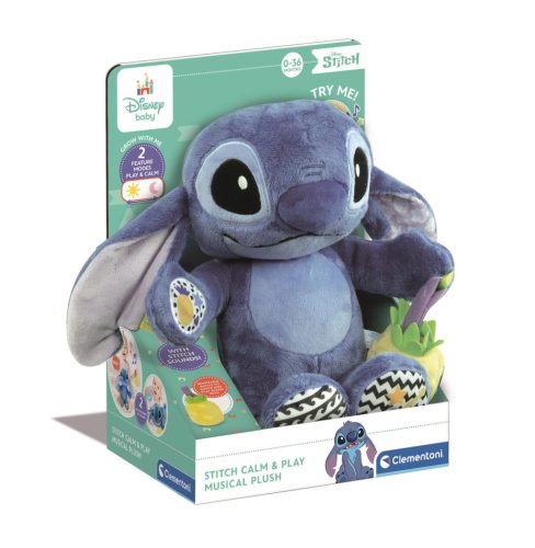 Clementoni Baby, Disney Stitch Zenélő Plüss, Interaktív játék 24cm