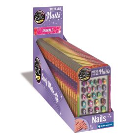   Smink klt., öntapadós műköröm matrica, állat minta 9x14 cm lapon, 22 db/disp.