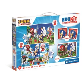   Clementoni Puzzle, memória kártya, mesekocka, Sonic a sündisznó