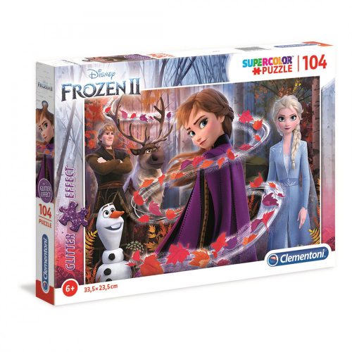 Clementoni Disney, Jégvarázs 2 puzzle, csillogó,104 db-os