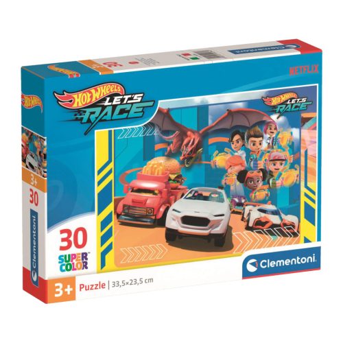 Clementoni Super Color, Hot Wheels Puzzle, 30 db-os