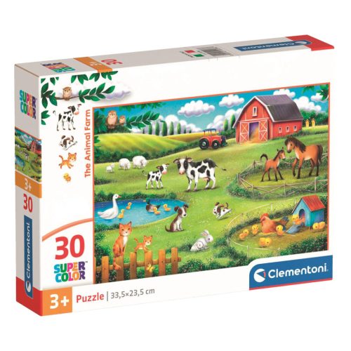 Clementoni Super color Puzzle, Az állatfarmon, 30 db-os