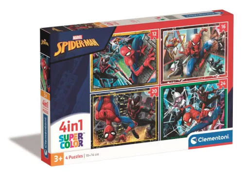 Clementoni Puzzle, Pókember, 12, 16, 20, 24 db, 4 az 1ben, 29x20 cm