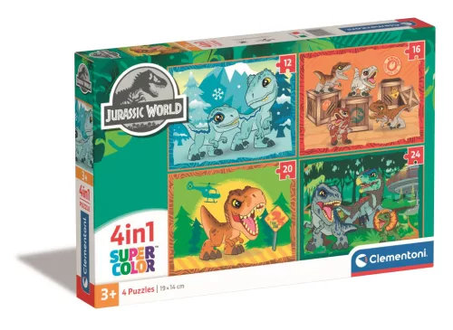 Clementoni Puzzle, Jurassic World, 12, 16, 20, 24 db, 4 az 1ben