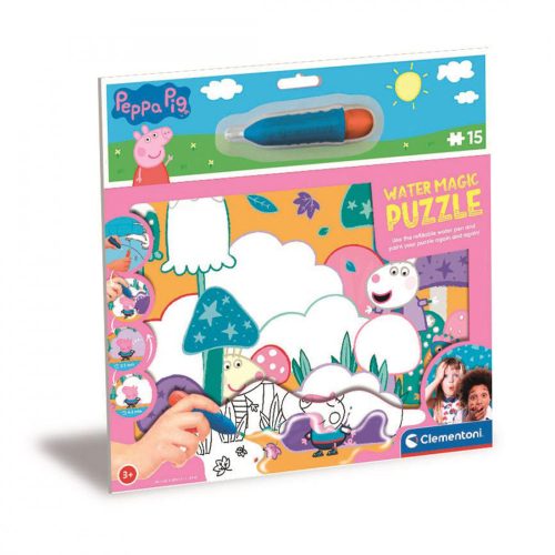 Clementoni Peppa malac, vízzel színezhető Puzzle, 15 db 
