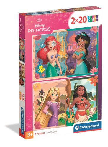 Clementoni Super color Disney Princess Puzzle - 2x20 db-os