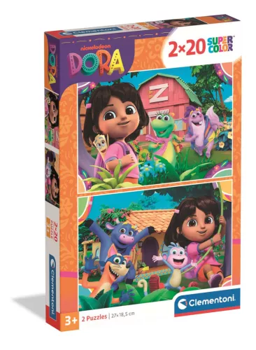 Clementoni Puzzle, Dóra a felfedező, 2x20 db