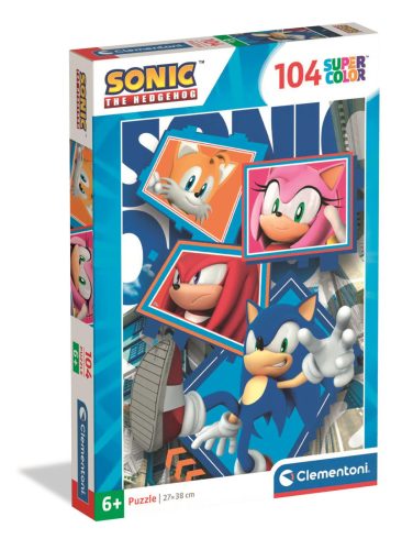 Clementoni Super color, Sonic a sündisznó Puzzle - 104 db-os