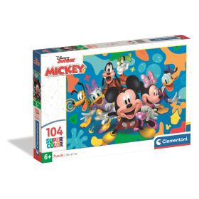  Clementoni Puzzle 104 db – Disney Mickey és barátai (extra méret)
