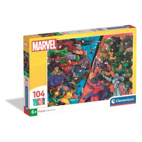   Clementoni Puzzle 104 db – Marvel Szuperhősök vs Gonosztevők