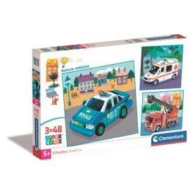 Clementoni Puzzle, SOS járművek, 3x48 db