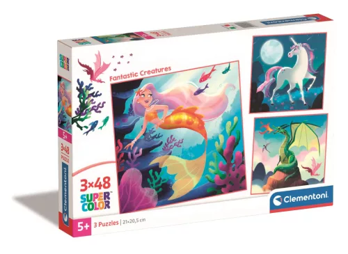 Clementoni Puzzle, fantasztikus teremtmények, 3x48 db