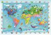 Clementoni Puzzle 60 db – Világtérkép állatokkal