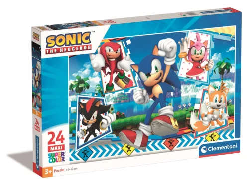 Clementoni Super color Maxi, Sonic a sündisznó puzzle 24 db-os