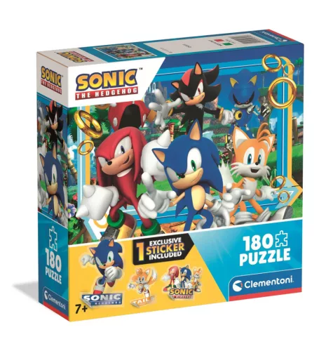 Clementoni Puzzle, Sonic a sündisznó, ajándék matricával, 180 db