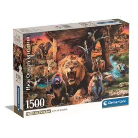   Clementoni Puzzle, állatok a szavannán, poszterrel, 1500 db, 28x20 cm