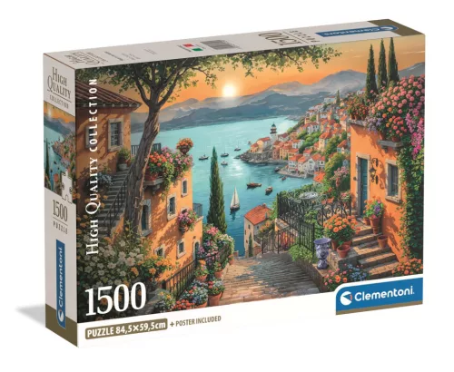 Clementoni Puzzle, kikötő, poszterrel, 1500 db