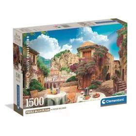   Puzzle, festői olasz táj, poszterrel, 1500 db, 28x21 cm dob.