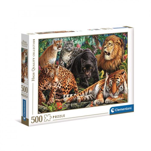 Clementoni Puzzle, Vadmacskák, 500 db