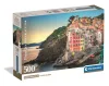 Clementoni Puzzle, sziklás kikötő, poszterrel, 500 db, 25x18 cm