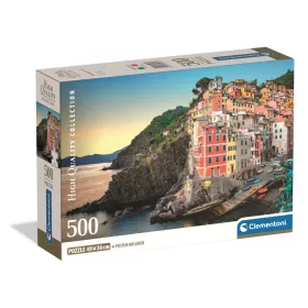   Clementoni Puzzle, sziklás kikötő, poszterrel, 500 db, 25x18 cm