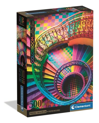 Clementoni Puzzle 500 db poszterrel – Színes lépcsők