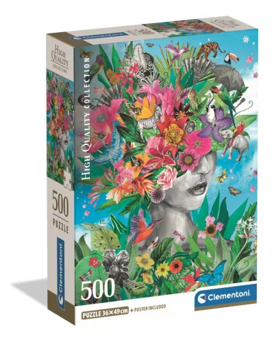 Clementoni Puzzle, Dzsungel a fejben, poszterrel, 500 db