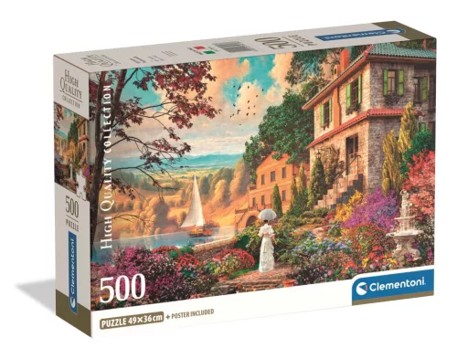 Clementoni Puzzle, viktoriánus promenád, poszterrel 500 db, 25x18 cm