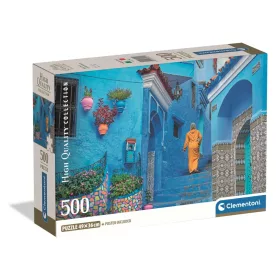  Clementoni Puzzle, kék utcakép, poszterrel, 500 db, 25x18 cm