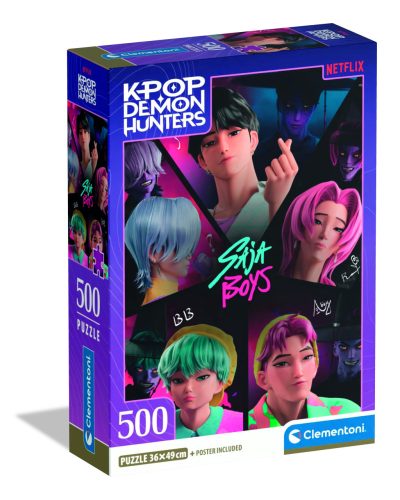 Clementoni Puzzle 500 db poszterrel – KPop Demon Hunters Démonvadászok Saja Boys
