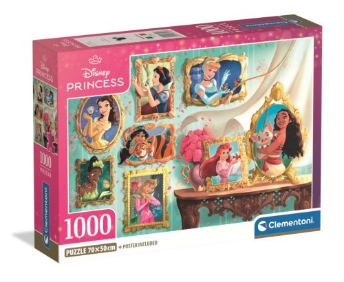 Clementoni Puzzle 1000 db poszterrel – Disney hercegnők