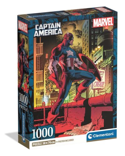 Clementoni Puzzle 1000 db poszterrel – Marvel Amerika Kapitány