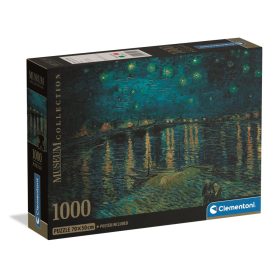   Clementoni Puzzle 1000 db poszterrel – Csillagos éjszaka a Rhone felett