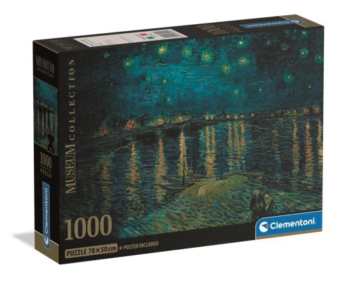 Clementoni Puzzle 1000 db poszterrel – Csillagos éjszaka a Rhone felett