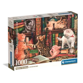   Clementoni Puzzle, kíváncsi kiscicák, poszterrel, 1000 db, 28x20 cm