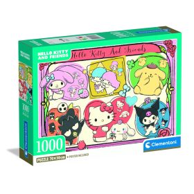   Clementoni Puzzle 1000 db poszterrel – Hello Kitty és barátai