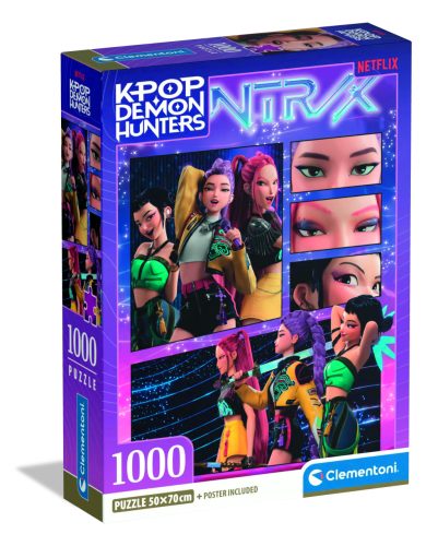 Clementoni Puzzle 1000 db poszterrel – KPop Demon Hunters Démonvadászok Huntrix