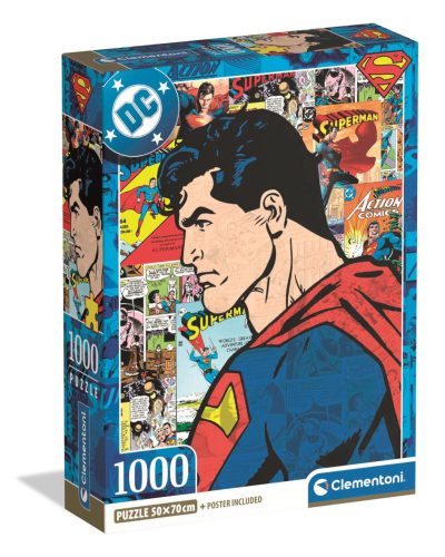 Puzzle, DC, Superman, 1000 db, poszterrel, 20x28 cm dob.