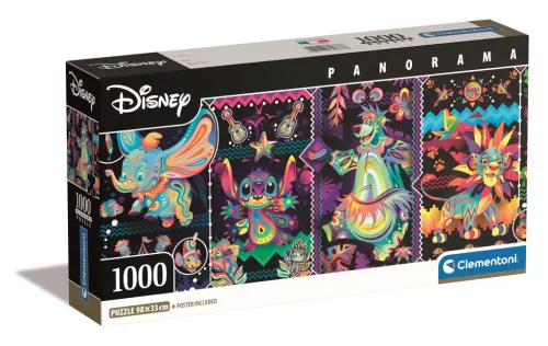 Clementoni Puzzle, Disney klasszikusok, poszterrel, 1000 db, panoráma