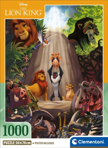 Clementoni Puzzle 1000 db poszterrel – Oroszlánkirály