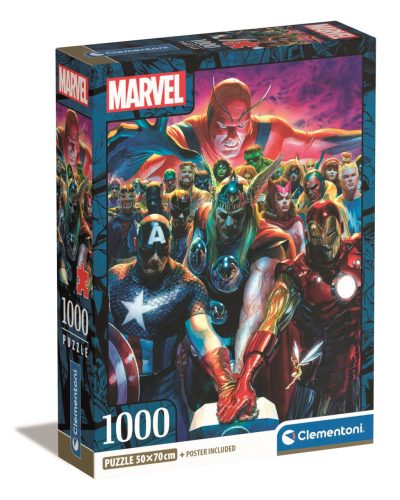 Clementoni Puzzle 1000 db poszterrel – Marvel Bosszúállók