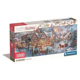   Clementoni Puzzle, XM, karácsonyi utca, poszterrel, 1000 db, panoráma