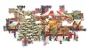 Puzzle, XM, karácsonyi vásár, panoráma, poszterrel, 1000 db, 33x18 cm dob.
