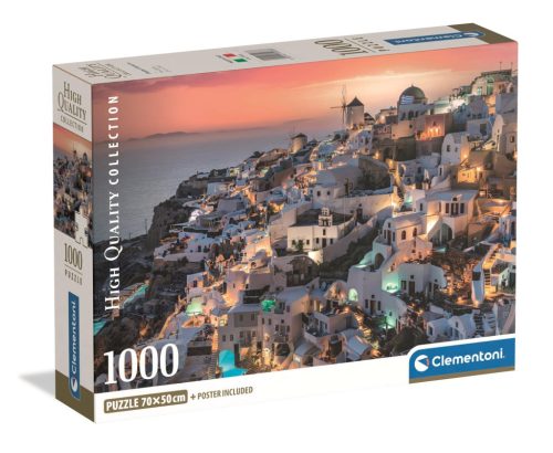 Clementoni Puzzle 1000 db poszterrel – Santorini