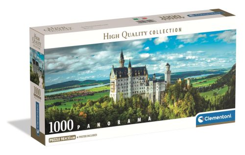 Clementoni Panoráma Puzzle 1000 db poszterrel – Neuschwanstein kastély