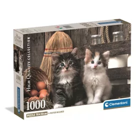 Puzzle, 2 db cica, poszterrel, 1000 db, 28x20 cm dob.