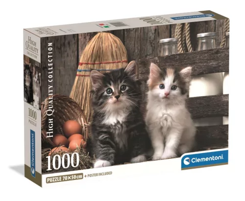 Puzzle, 2 db cica, poszterrel, 1000 db, 28x20 cm dob.