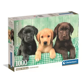   Puzzle, 3 db labdrador kutya, poszterrel, 1000 db, 28x20 cm dob.